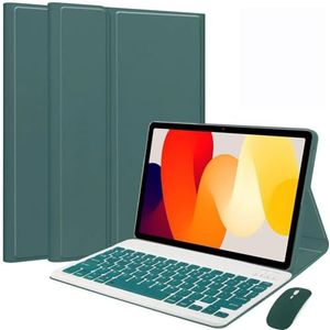 EHLCYS Toetsenbordhoes voor Xiaomi Redmi Pad SE 11-inch 2025/2023, magnetisch afneembaar draadloos Bluetooth-toetsenbord, ultradunne foliohoes met muis,Groen