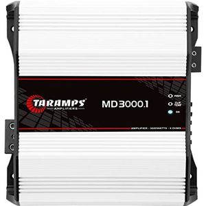 Taramps MD 3000.1 Full Range Versterker 3000 Watt RMS 4 Ohm 1 Kanaals Hoge Efficiëntie Mono Versterker Klasse D, Bass Boost Auto Audio Geluid Monoblock, Crossover, High Power Amp