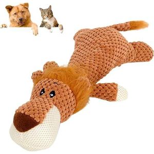 URITIS Onverwoestbaar hondenspeelgoed, kauwspeelgoed, hondenspeelgoed, hondengeluid, interactief pluche speelgoed, kinderziektes speelgoed voor puppy (leeuw A)