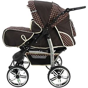 SaintBaby Brown Dots 53 3-in-1 kinderwagen, Isofix Buggy, combikinderwagen, King Car by SaintBaby Brown Dots 53 3-in-1 (inclusief autostoeltje)