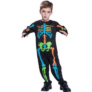Skelet-jumpsuit, Realistische schedelbodysuit voor Halloween-kinderen, Halloween-kostuumproducten voor Trick-Or-Treating-spellen, thuis, Halloween-feest, spookhuis Hirara