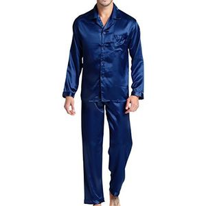 Satijnen Pyjama - Donkerblauw - Nachtkleding - Heren