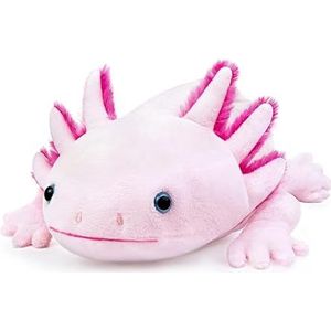 PuffPurrs Grote Axolotl pluche - roze Axolotl knuffeldier, realistisch, 79 cm, schattige Ambystoma griezelige amfibie-pluche dieren, unieke pluche geschenkcollectie voor kinderen
