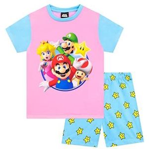 SUPER MARIO Meisjes Korte Pyjama Nactkleding voor Kinderen 116 Roze en Blauw