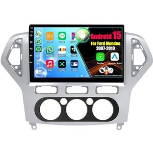 Android 15 2 Din Autoradio 9in Auto Stereo voor Ford Mondeo 2007-2010 met Draadloze Carplay Android Auto Bluetooth GPS Navigatie(8Core(2+32GB))