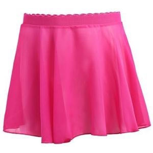 Vrouwen Chiffon Ballet Wrap korte rok， Ballet tailleband leotard chiffon rok ballet chiffon wikkelrok(Rose Red,S for 90 to 135cm)