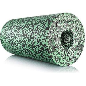 BODYMATE professionele Fasciarol STANDARD middelhard Lengte 30 cm Diameter 15 cm - met gratis e-book - ZWART/GROEN