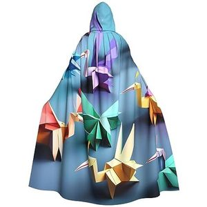 SSIMOO Origami Multicolor Papercraft Cranes Volwassen Halloween Party Cape - Perfect Voor Kostuum Feesten En Cosplay