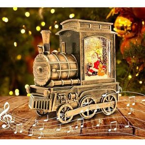 Wooden Jigsaw Puzzel 500 stukjes, kerstman kerstboom in de trein wereldbol houten puzzels grappige geschenken draagbare kinderpuzzel voor vrienden, kinderen en volwassenen