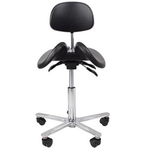 JAVPTAV Zadelkruk rollende verstelbare zadelstoel met rugleuning voor thuis, tandheelkunde, salon, kantoorstoel (B, Large)