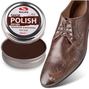 SULPO Schoensmeer bruin - lederonderhoud voor schoenen - schoenonderhoud schoenwas - impregnatie & reparatie - schoenreparatie pasta - gladde lederonderhoud schoenpoets - blik 50ml