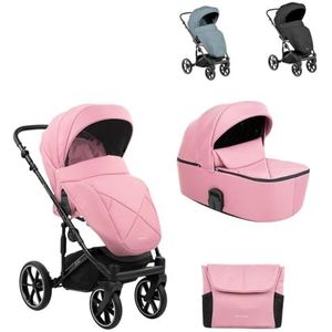 Kikkaboo Kinderwagen Amani 2-in-1 babykuip, sportzitje, luiertas, matras, kleur: roze