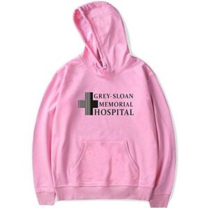 Nest Home Grey's Anatomy Sweatshirt met capuchon en lange mouwen voor dames en heren, roze-4, M