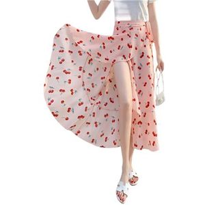 GerRit Skirt Flower Printing A-line Skirts Summer Spring High Waist Vintage Women's Midi Length Skirts-color 12-one Size