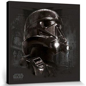 1art1 Star Wars Poster Kunstdruk Op Canvas Rogue One, Death Trooper Black Muurschildering Print XXL Op Brancard | Afbeelding Affiche 40x40 cm