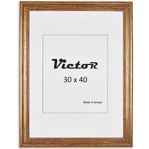 Victor Fotolijst ""Goya"" Goud in 30x40 cm (A3) - Staaf: 31x19mm - Vintage Fotolijst met Onbreekbaar Acrylglas - Fotolijst A3 Goud - Fotolijst Goud 30x40