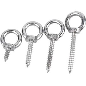 Ooghaakbout, 304 M4-M16 zelftappende hijsoogbout hijsoog schapenoog cirkelvormige ring haak(M6x80mm)