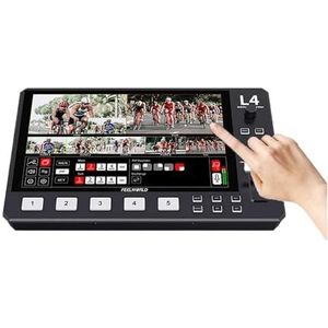 L4 10,1 inch multi-camera videomixer-switcher met touchscreen 4x 1xSDI-ingangen Chroma Key USB3.0 Live streaming Naadloze Schakeling