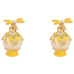 2 set Dragonfly Parfum Fles Elegante En Mooie Stevige En Duurzaam Dragonfly Decoratieve Glas Parfum Fles Milieuvriendelijk geel