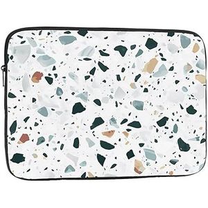 Terrazzo Marmer Pastel Print Laptop Case Waterdicht Schokbestendig Laptop Protector Computer Sleeve Cover Voor Kantoor Werk 17 inch