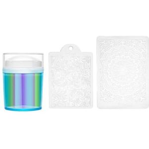 Professionele Siliconen Nagelstempel met 2 STKS Schrapers - Kleine Transparante Mini Nagellak Transfer Tool voor Diy Art