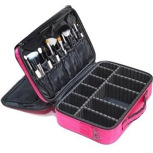 packing cubes Bolsa De Cosméticos Profesional Para Mujer, Estuche De Maquillaje De Viaje De Gran Capacidad, Oxford, Impermeable, De Alta Calidad, Novedad De 2023 cubes travel (Color : Pink S 3 layers