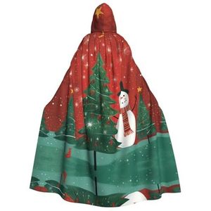 FRGMNT Kerst Vakantie print Mannen Hooded Mantel, Volwassen Cosplay Mantel Kostuum, Cape Halloween Dress Up, Hooded Uniform