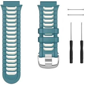 Galaone dubbele kleuren siliconen band mode vervangende horlogeband geschikt for Garmin Forerunner 920XT rubberen polsband armband (Color : Green blue, Size : For Garmin 920XT)