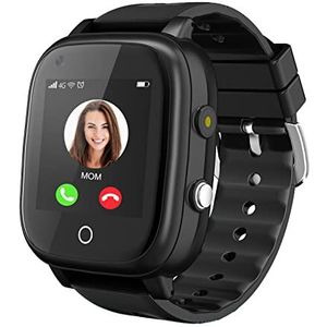 Verbeterde 4G smartwatch voor meisjes en jongens, IP67 waterdicht, wifi, touchscreen, videogesprekken, telefoongesprekken, SOS, voor kinderen van 3 tot 14 jaar, verjaardagscadeau (zwart)