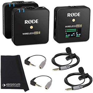 Rode Wireless GO II 2-kanaals microfoon-radiosysteem + 2x Smartlav + 2x SC3 + keepdrum microvezeldoek