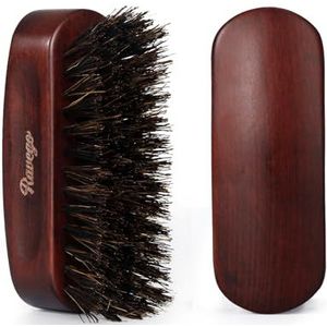RAVEGO Haarborstel, baardborstel van wilde zwijnenharen voor de dagelijkse baardverzorging, kleine baardborstel voor op reis