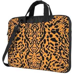 BTCOWZRV Laptop Tas 13-15.6 inch Laptop Schoudertas voor Mannen Vrouwen Animal Print Patroon Computer Tas Messenger Bag voor Werk, Zwart, 15.6 inch