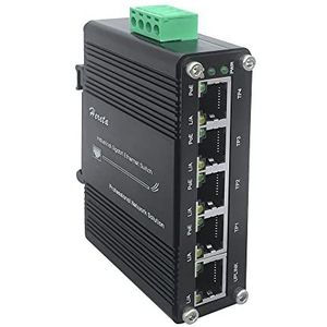 Industriële Gigabit PoE Ethernet-Schakelaar 5-haven Mini 10/100/1000Mbps basis-TX Verharde Ethernet-Schakelaar met PoE Voeding