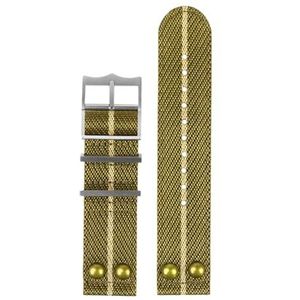 Torehueju 22mm Gekleurde Gestreepte Vervanging van de Druk Nylon Geweven Horloge Band met Bronzen Klinkn, 22mm, Nylon