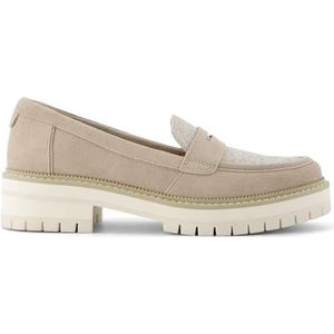 TOMS Cara Loafer voor dames, Oxford Tan Suede/Shimmer Twill, 6 UK, Oxford Tan Suede Shimmer Twill, 38.5 EU