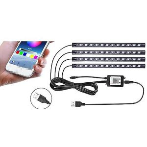 Auto kleurrijke sfeer licht, led decoratieve licht, app spraakbesturing atmosfeer licht, RGB afstandsbediening muziek ritme licht(36 lights cigarette lighter)