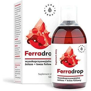 Aura Herbals - Ferradrop - Voedingssupplement - 500 ml - Met IJzer en Vitamines