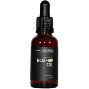 Alucia Organics gecertificeerde biologische CO2 rozenbottelolie (Rosehip Oil) - puur, natuurlijk, met co2 geëxtraheerd, veganistisch, dierproefvrij, voor huid, gezicht, lichaam (30ml)