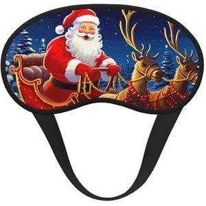 Kerstman op slee slaapmasker zacht comfortabel oogmasker met verstelbare riem verduistering oogslaap schaduwhoes voor vrouwen meisjes mannen reizen yoga dutje ploegendienst werk