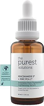 The Purest Solutions Intensive Pore Tightening & Restoring Serum (Niacinamide 5% + Zink Pca 1%) - Natuurlijk, veilig en effectief - Veganistisch | Wreedheidvrij | Milieuvriendelijk (30 ml)