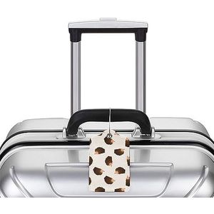 Lederen buigbare kofferlabels met privacybescherming, cartoon bruine egel, bagagelabels voor vliegtuig, cruise, trein