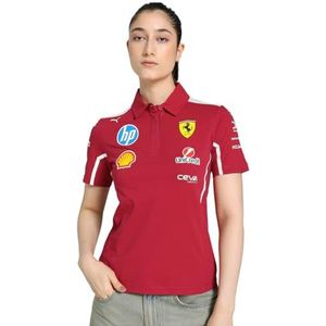 PUMA Scuderia Ferrari HP 2025 Team poloshirt voor dames S, Dark Cherry Red