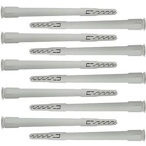 AERZETIX - C67087 - Set van 10 universele pluggen 10 x 180 mm met flens afgeschuind / gefreesd - van polyamide - metselwerk bevestiging beton baksteen beton beton bouwwerkzaamheden schroef constructie