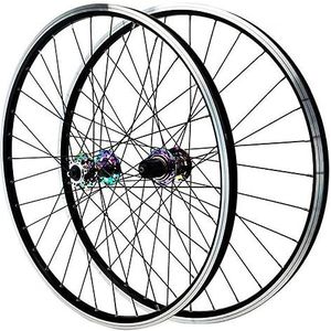 MYKINY Mountainbike schijfremwielset, 26/27,5/29 inch snelsluiting fietsvelg voor 7/8/9/10/11/12 speed cassette 1,25-2,5 inch banden wiel (kleur: kleur, maat: 26 inch)