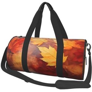 Herfst bladeren vallen rivier (2), grote capaciteit reizen plunjezak ronde handtas sport reistas draagtas fitness tas, zoals afgebeeld, Eén maat