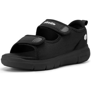 FitVille Wide Open Diabetische Sandalen Heren Orthopedische Schoenen met Velcro Verstelbare Bandage Schoenen, Zwart, 42.5 EU Breed