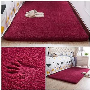 Tapijt Pluizig tapijt for slaapkamer woonkamer maat pluche antislip zachte deur mat wit roze rode kinderen tapijten for kamer Tapijt Woonkamer (Color : YGR-7, Size : 120x160cm 47x63inch)