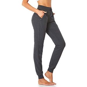 SEVEGO Joggingbroek voor dames, 76 cm, 81 cm, 86 cm, van zacht katoen, met zakken met ritssluiting, trekkoord, trainingsbroek voor de woonkamer, Donkergrijs, M tall