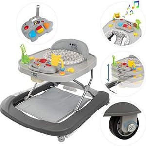 ib style® Little DINO loopstoel|babywalker| loopwagen |licht en geluid|EN 1273:2020 |Grijs