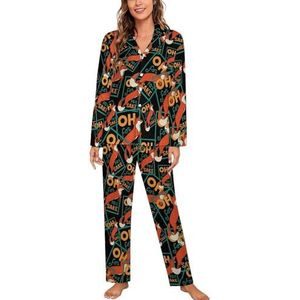 Oh, For Fox Sake Pyjama Sets met lange mouwen voor vrouwen Klassieke Nachtkleding Nachtkleding Zachte Pjs Lounge Sets